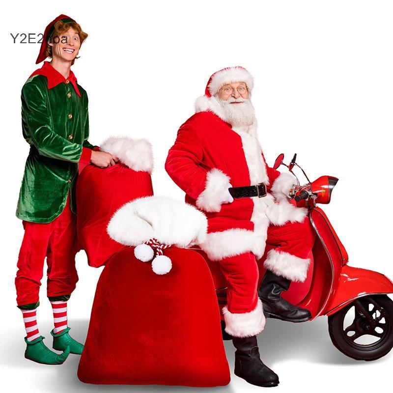 Y2E2noa Sang Trọng Giáng Sinh Ông Già Noel Bao Dây Rút Có Pom Pom Cho Trẻ Em Sang Trọng Quà Giáng Si