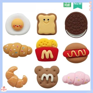 Charm /Miếng dán sandal kiểu bánh quy sô cô la thơm ngon, phụ kiện giày, dép sandal nút 3D, thích hợp trang trí giày