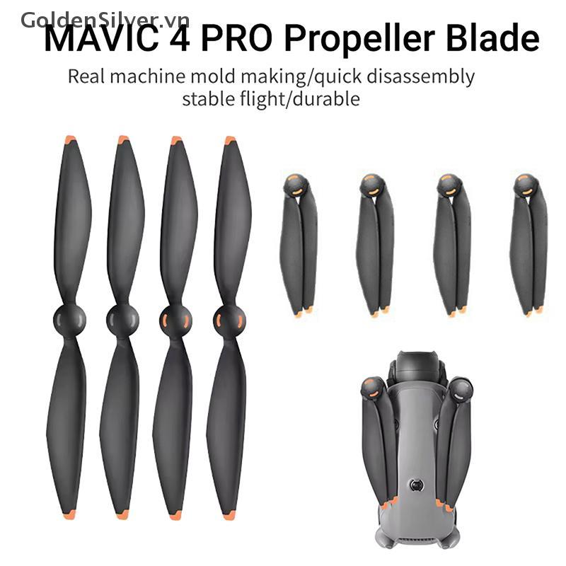 GoldenSilver Tiếng Ồn Thấp Đạo Cụ Cho Mavic 4 Pro Cánh Quạt Cài Đặt Nhanh De Dành Cho DJ Mavic 4 Pro