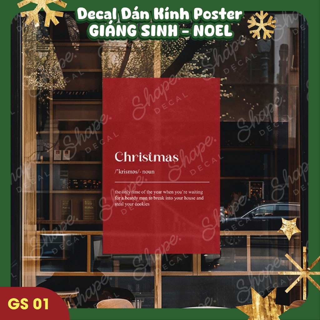 ( Nhiều Mẫu ) Decal Trang Trí Noel – Dán Kính, Dán Tường Chủ Đề Giáng Sinh Đẹp
