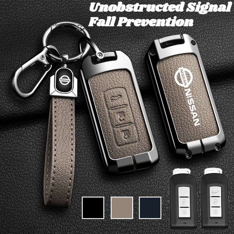 Hợp Kim Kẽm Da Dê Da Ô Tô Chìa Khóa Thông Minh Fob Ốp Lưng Dành Cho Xe Nissan Livina G2 Thế Hệ 2 2nd