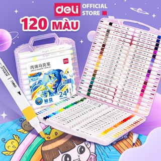   120 Màu  Bút Sơn Acrylic Marker Tăng 80% Mực Deli Vẽ Viết Màu DIY Trên Nhiều Chất Liệu Màu Tươi Sáng 