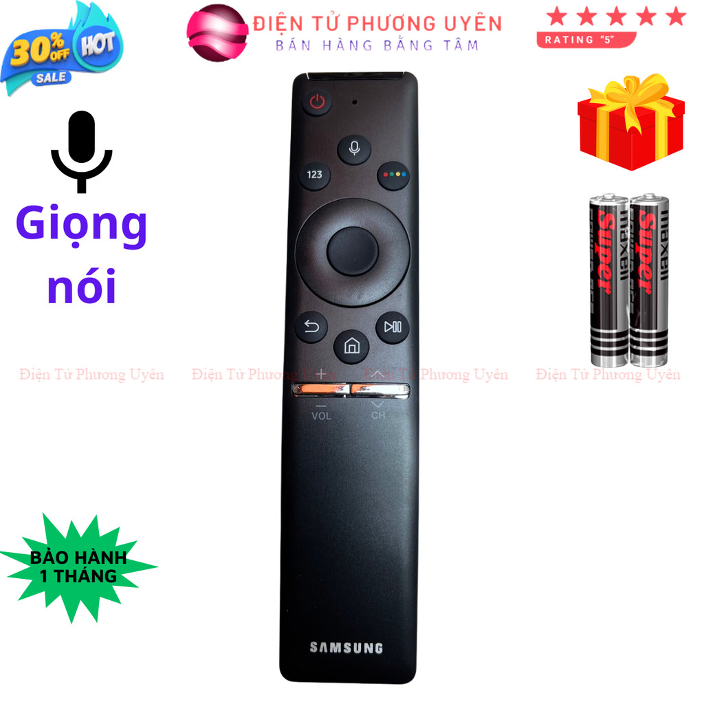 SKU06 - Remote điều khiển tivi Samsung Mã 30, giọng nói, điều khiển TV Samsung 4K -Tặng kèm pin