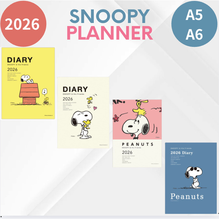 Hallmark Snoopy 2026 A5 & A6 Monthly Planner - Various Designs (Starts October 2025)【Direct from Jap