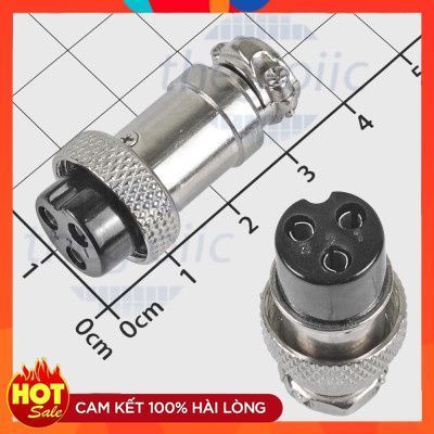 [3 Cái]- GX16-3P Đầu Nối Tròn Cái 3 Chân Thẳng Hàng 7A 125V ChipViet Store