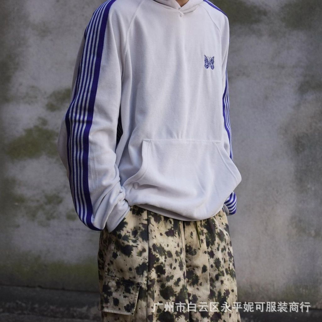 VIH4 Needles Track Vintage Ribbon Velvet Sweatshirt Japanese Style Autumn Winter Unisex Hoodie Jacke