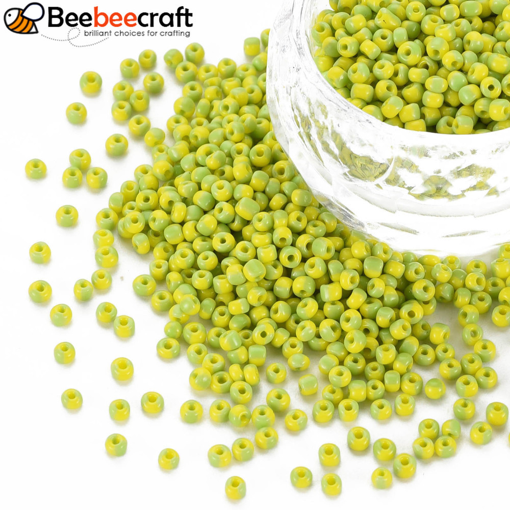 Hạt Thủy TinhOpaque Mầu Sắc 1 Pound, Kích thước 2-2.5x1.5-2mm, Lỗ 0.7mm, Trọng lượng 450g/Pound