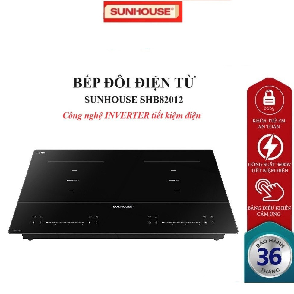 BẾP ĐÔI ĐIỆN TỪ SUNHOUSE SHB82012_Công nghệ INVERTER tiết kiệm điện