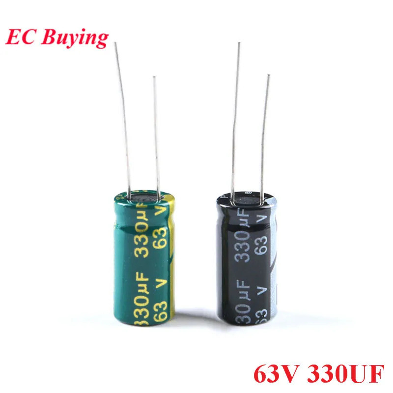 EC buying 10 chiếc Tụ điện phân DIP 63V 330UF ± 20% 10 * 20mm Tụ điện điện phân nhôm 10x20mm