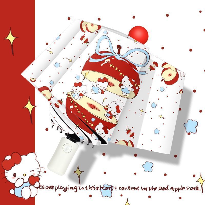 【Fast shipping】ô che mưa hello kitty  ô tự động hello kitty Hướng dẫn sử dụng ô Hello Kitty dễ thươn