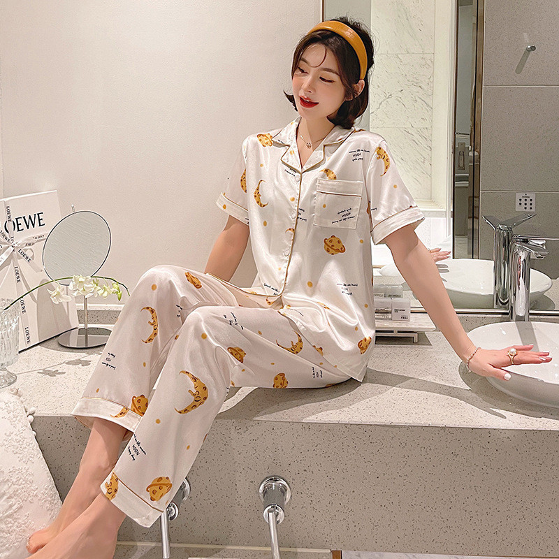 LA3 Băng lụa ngắn tay mỏng mát, phù hợp xuân hè - Đồ ngủ nữ