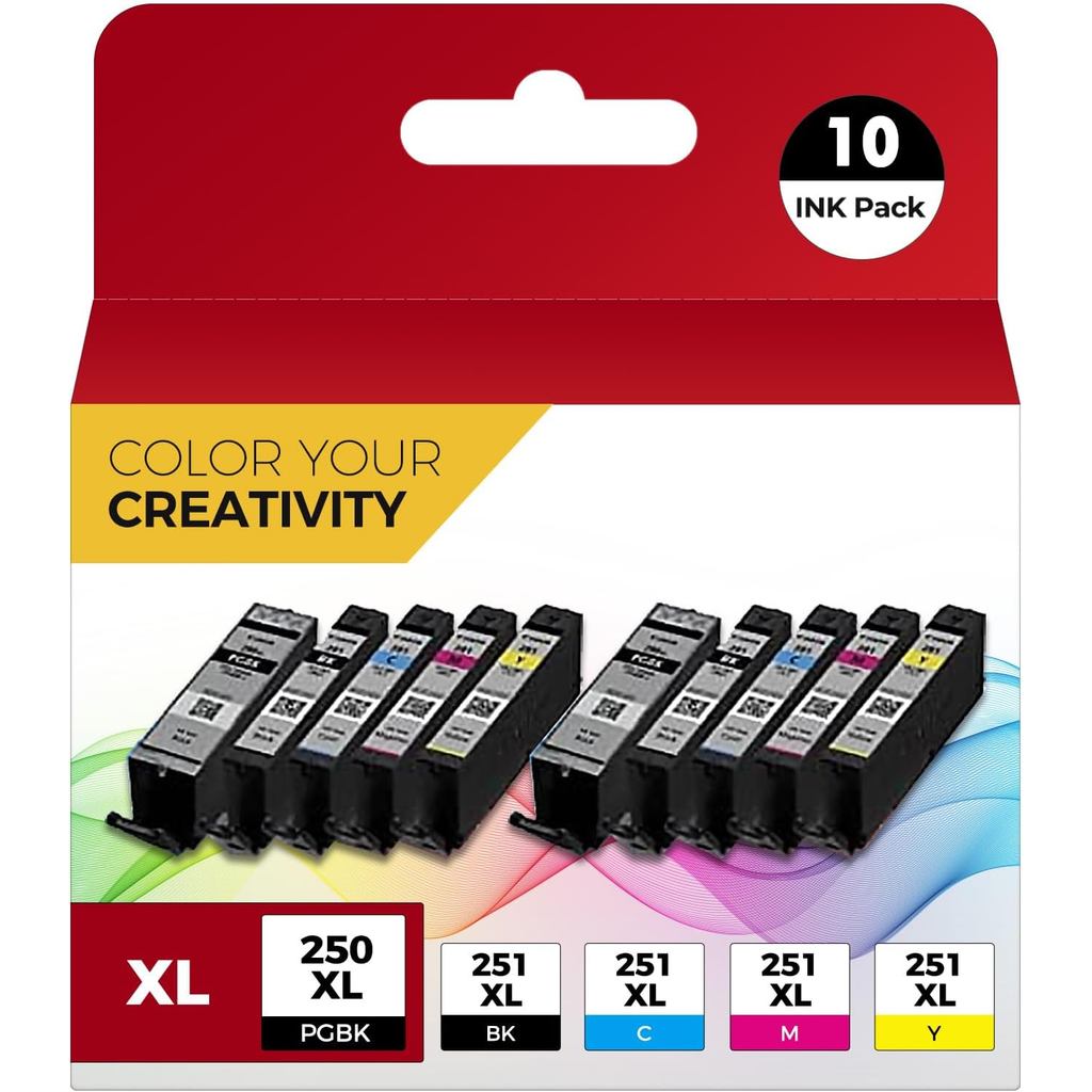 PGI-250XL CLI-251XL Gói Giá Trị 10 Màu Tương Thích Cho Canon 250 251 Hộp Mực Sử Dụng Với PIXMA MX922