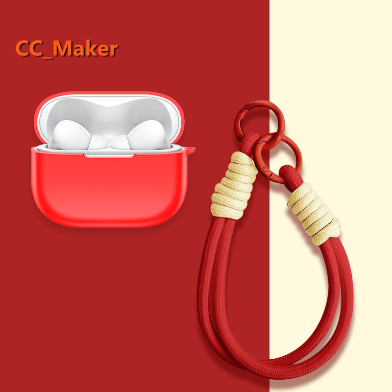 for IQOO TWS 5 Case Cute Nylon Lanyard Pendant Silicone Soft Case Suitable for IQOO TWS 5 Shockproof