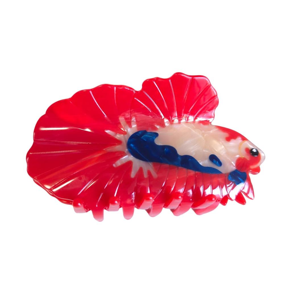 Kẹp Tóc Cá Betta Mới Lạ, Vuốt Tóc Acetate, Kẹp Tóc Lớn Cho Nữ