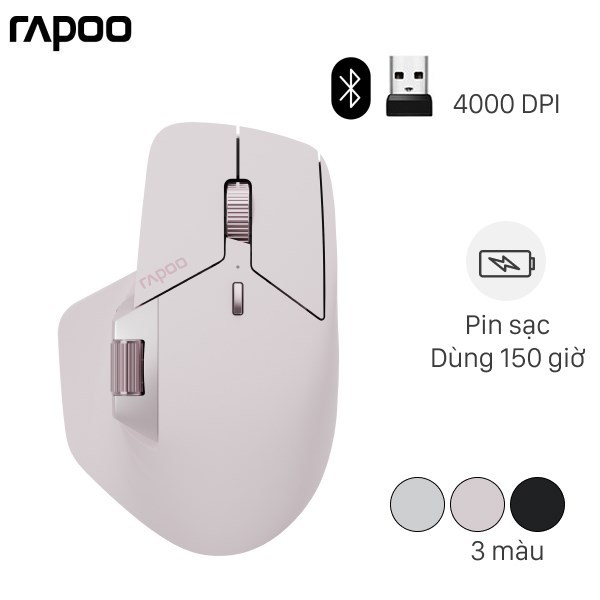 Chuột Sạc Bluetooth Rapoo MT760 – Đa thiết bị, pin trâu, hiệu suất cao