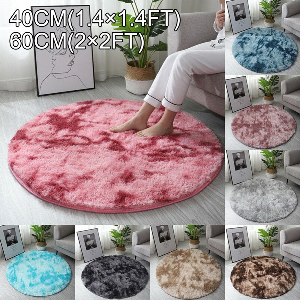 [NISO]Bedroom Rug Carpet Decoration Floor Fluffy Home Living Room Round Rug Soft