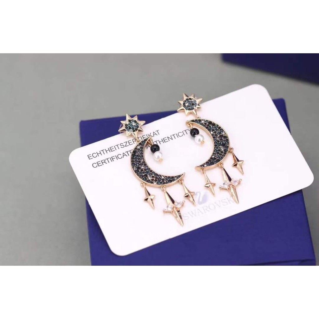 [Lựa chọn đặc biệt của Shopee] Bông tai tua rua ngọc trai mặt trăng sao Thiết kế bầu trời đêm bí ẩn 