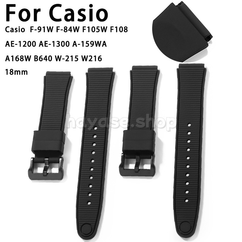 Dành Cho Casio F-91W F-84W F105W F108 AE-1200 AE-1300 A-159WA A168W B640 W-215 W21618mm Vòng Tay Đồn