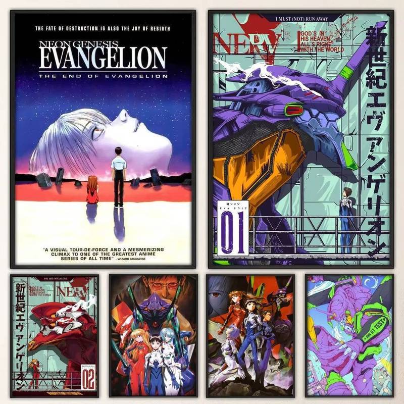Neon Genesis Evangelion EVA Anime Mecha Classic Poster Canvas Nghệ Thuật Nhà Trang Trí Tường Canvas 