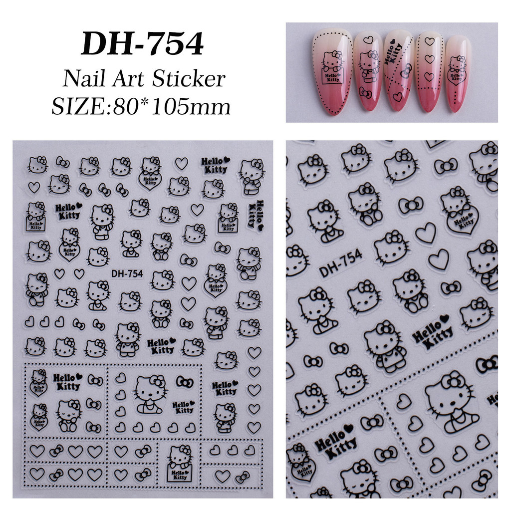 Sticker dán móng mèo Hello kitty. miếng dán móng nail. Ha Na Shop Nail & Spa
