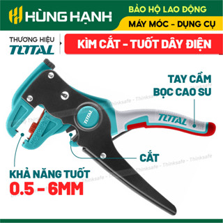  Kềm tuốt dây điện mỏ quạ Total THT15606 mẫu mới khả năng tuốt 6mm Bấm dây điện Kìm tuốt dây diện - Thinksafe 