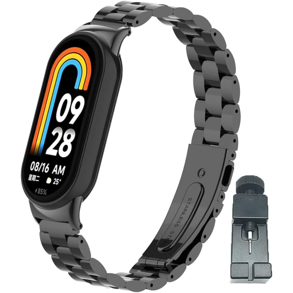 Tương thích cho Xiaomi Mi Band 8 / Mi Band 9 Band, Mi Band 8 Dây đeo thay thế bằng kim loại bằng thé