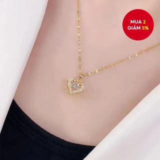  Mặt dây chuyền trái tim mạ điện Vòng cổ thép titan Dây chuyền xương đòn thanh lịch dành cho nữ 