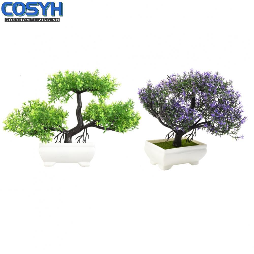 <cosyh>Office and Room Decor Realistic Simulation Pine Tree Bonsai Potted Plant