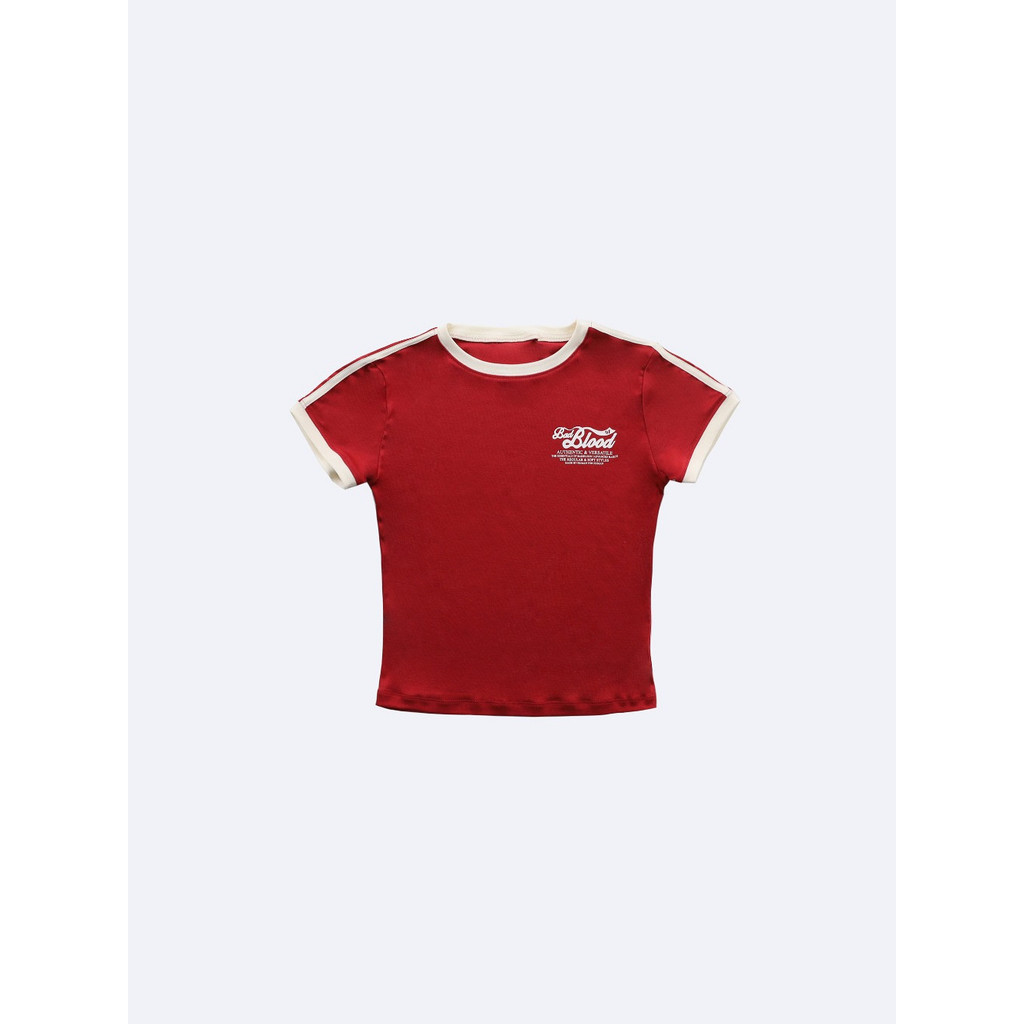 Badblood Hot Girl Short T Women's Casual Color-Block Round Neck Printed Letter Slimming Shirt T Wome