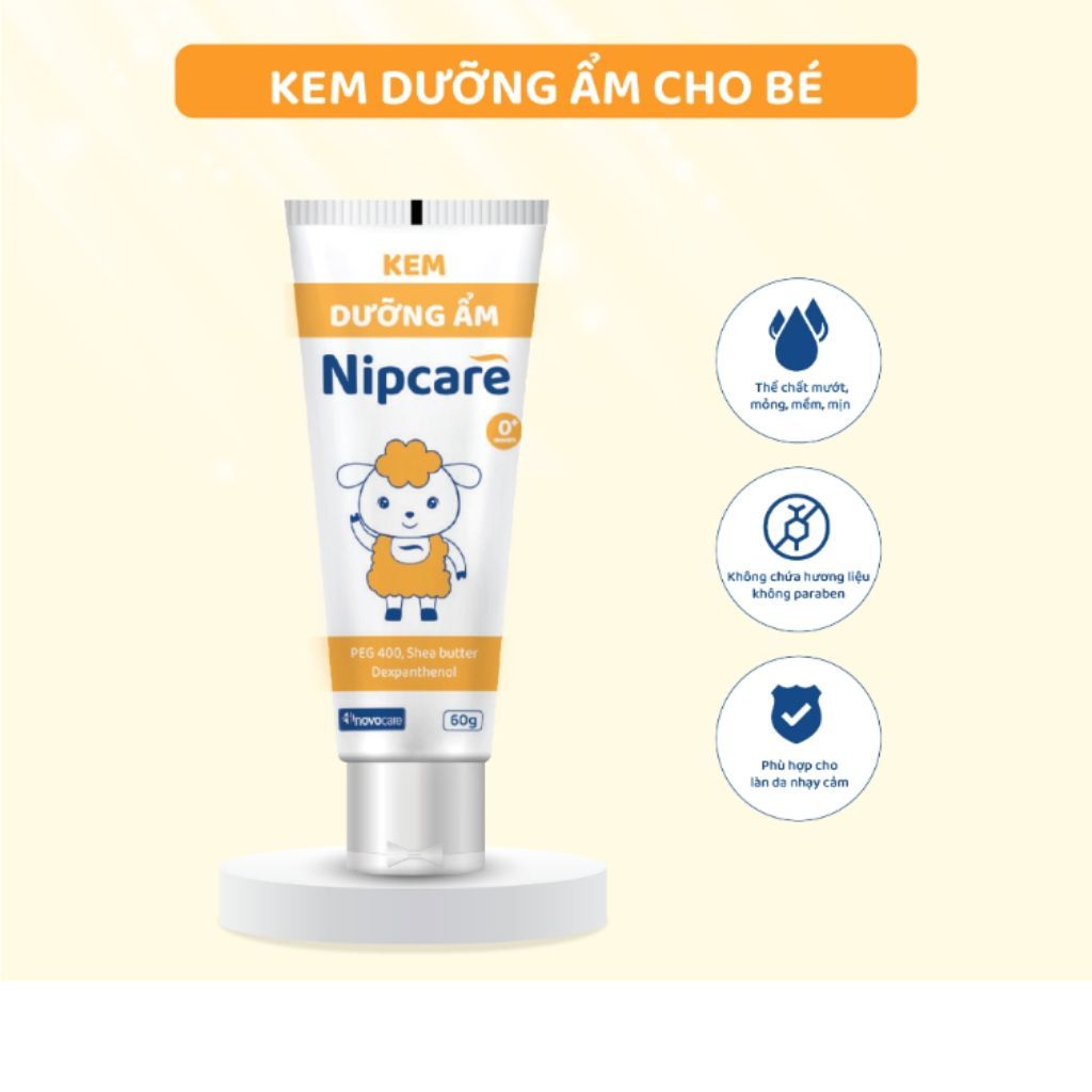 Kem dưỡng ẩm Nipcare Novocare 60g  dưỡng ẩm cho da khô, làm mềm và dịu da cho mẹ và bé