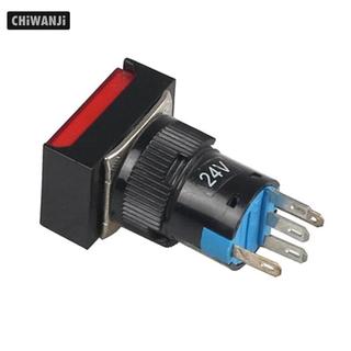 Nút nhấn DC 24V Thiết lập lại tạm thời Công tắc hình chữ nhật có đèn LED màu đỏ