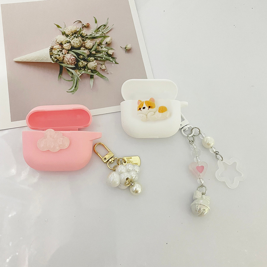 Vỏ Tai Nghe Đám Mây Dễ Thương Cho Baseus WM01 / WM02 02 + Ốp Lưng Silicon Chống Sốc Bluetooth Hộp Đự