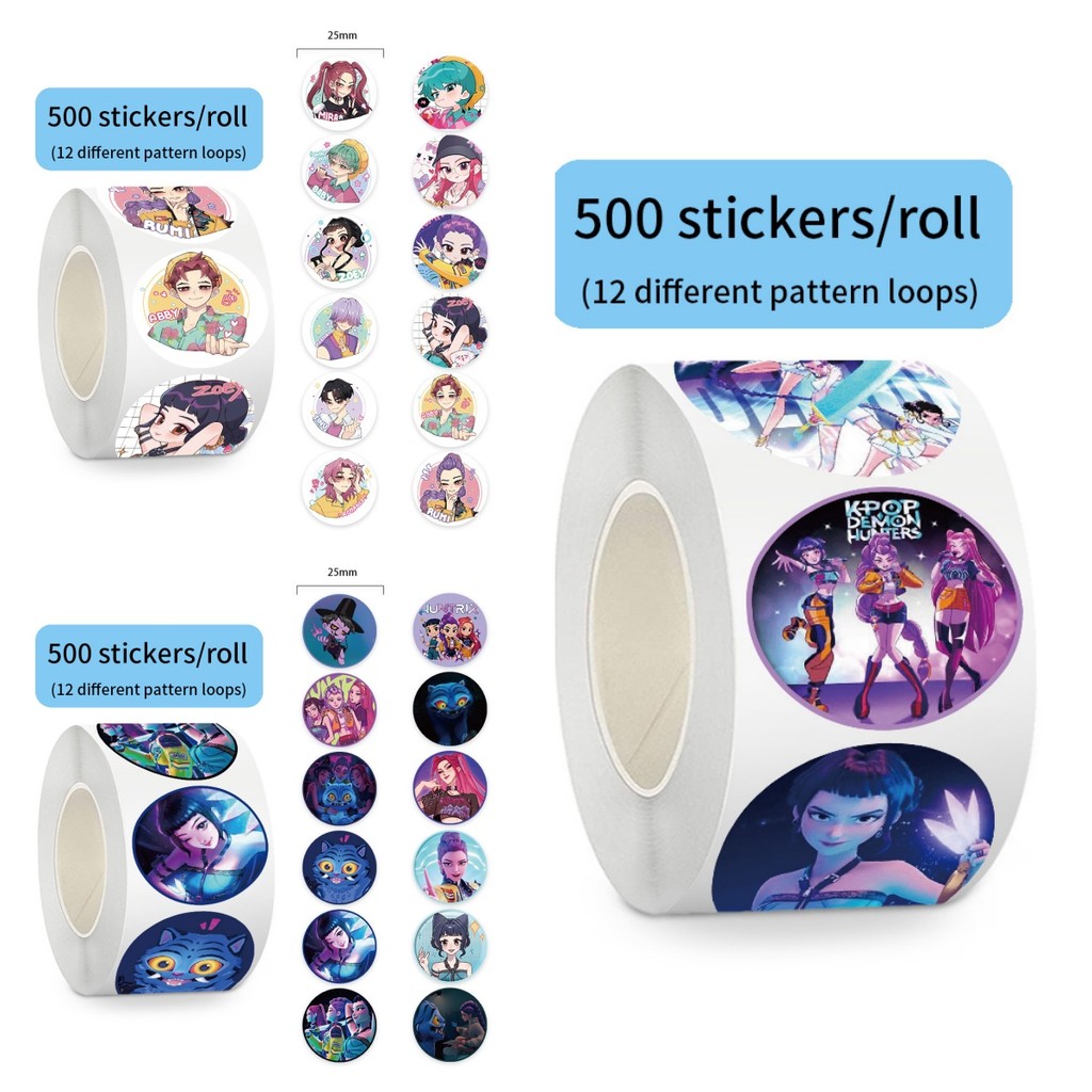500 Cái / cuộn Fantasy Witch Hunter Team Sticker - Đề can cuộn theo chủ đề Edgy IP cho đồ thủ công &