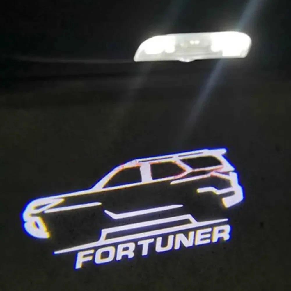 Trắng FORTUNER Đèn Bóng Cửa FORTUNER Logo Máy Chiếu Đèn Cửa Cho Xe Toyota FORTUNER GR 2 Cái / lốc Đè