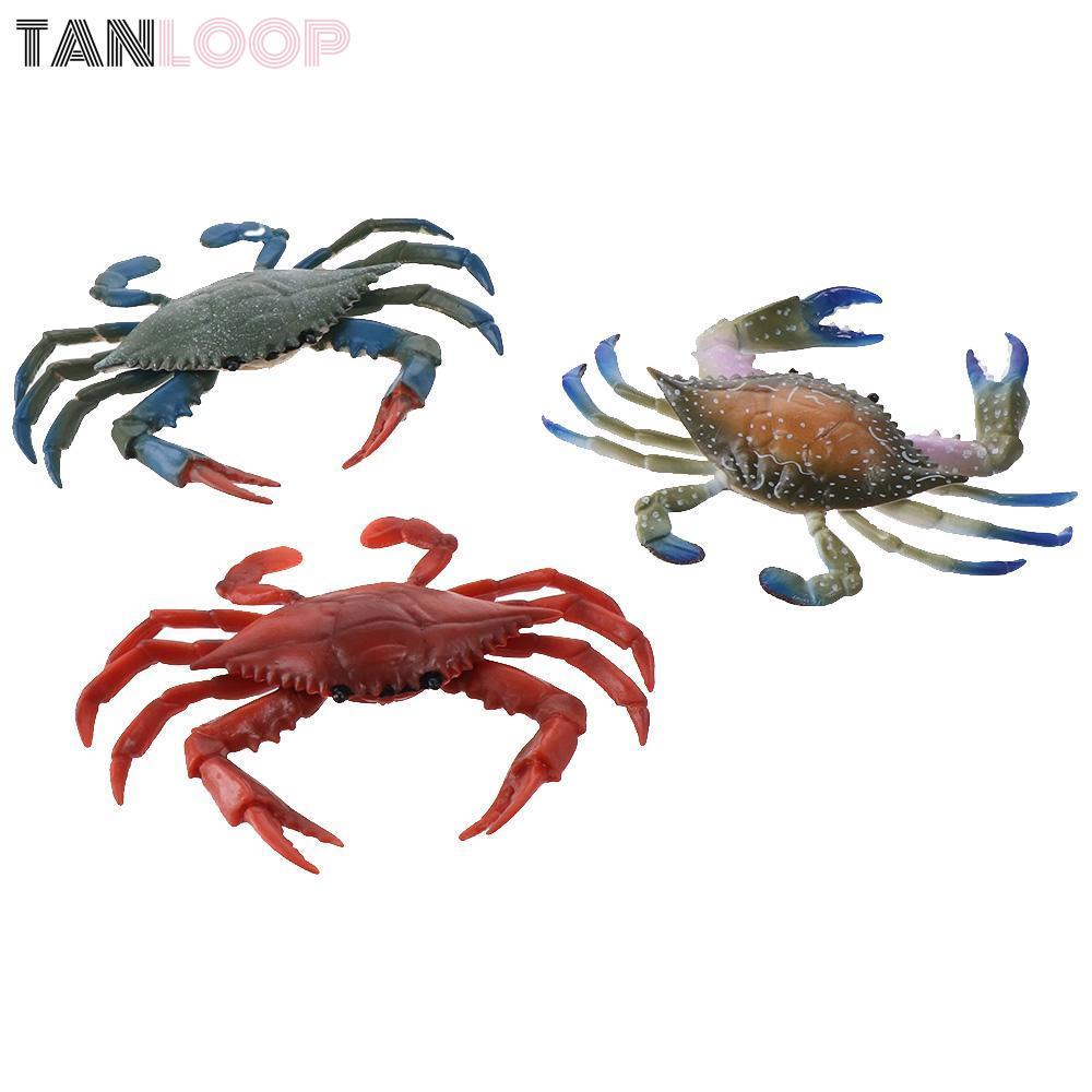 TANLOOP 1 / 3 Đồ Chơi Cua Thực Tế, Cua Nhân Tạo Cua Trang Trí, Nhựa Đại Dương Cua Động Vật Đồ Chơi N