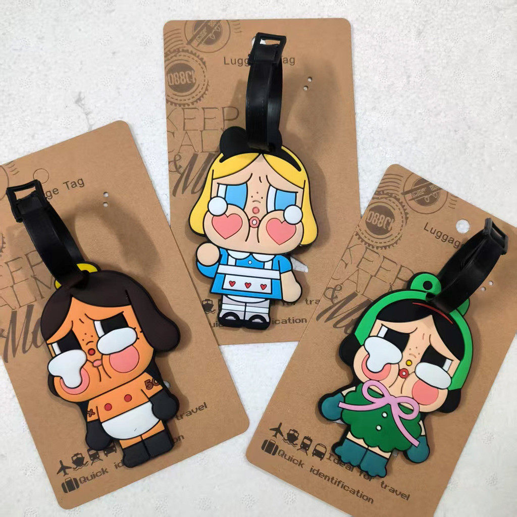 Spot Goods#Quirky and Fun crybaby Crying Baby Soft Rubber Luggage Tag Travel Suitcase Bag Check-in I