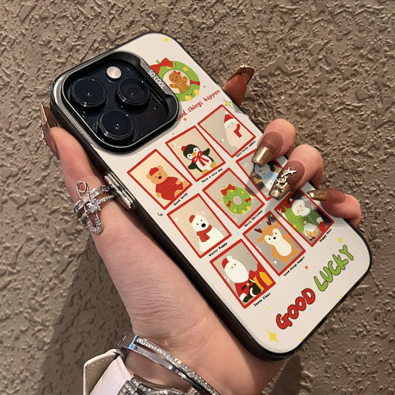 ốp lưng iphone Lưới chín ô Giáng sinh Cho Iphone 17 Iphone 7 xs xr 11 12 13 14 15 16 Pro Max Plus