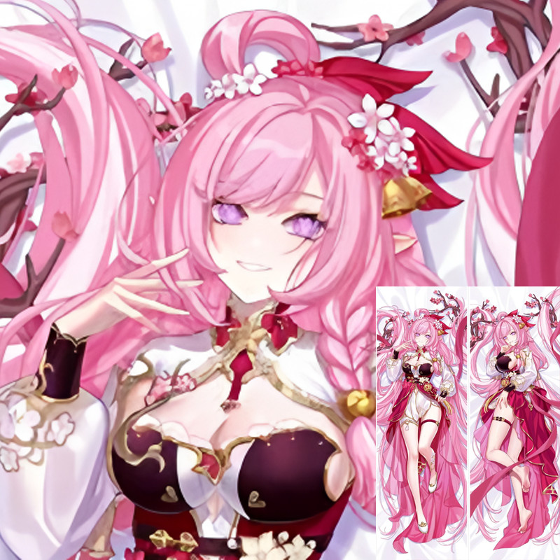 Dakimakura Anime Elysia Honkai Impact 3 Váy cưới in hai mặt Vỏ gối cơ thể cỡ thật Vỏ gối dành cho ng