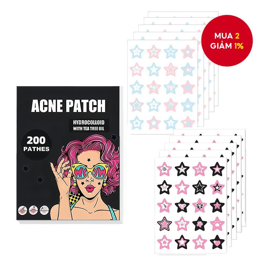 200 miếng dán mụn cho mặt, miếng dán mụn hydrocolloid, miếng dán mụn để che mụn, vết thâm và mụn, mi