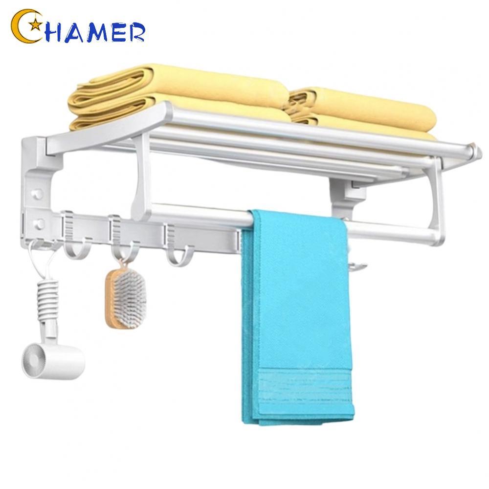 【CHAMER】Wall Mounted Aluminum For Bathroom Towel Rack for Easy Towel Hanging and Storage【HomeLiving】