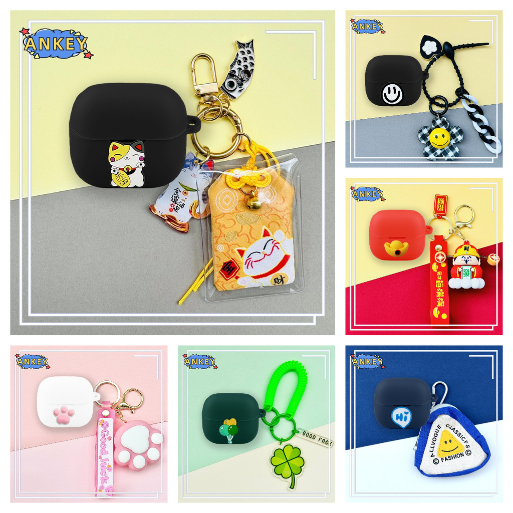 Case for Baseus Bass EP10 NC Protective Silicone Cat card bag garlic pendant Covers Baseus Bass BP1 