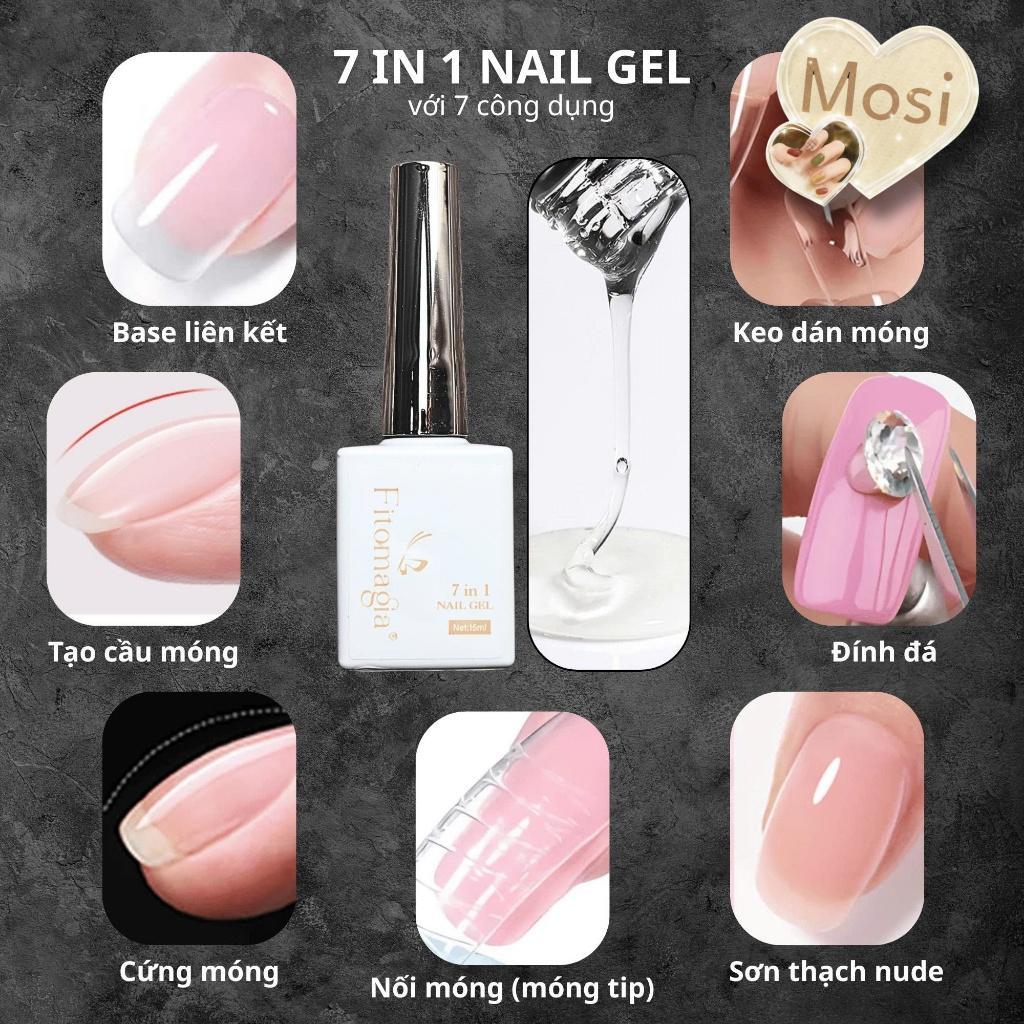 Gel đa năng set 9 chai 7in1, gel nối móng giải pháp tối ưu cho tiệm nail, làm móng nhanh, đẹp
