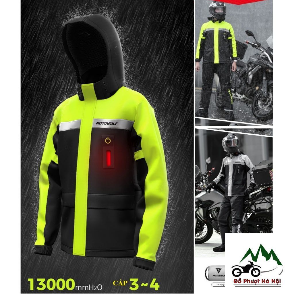 [DPHN] Áo Mưa Bộ Motowolf MDL 0402B – Tích Hợp Bọc Giày, Đèn Led trước sau