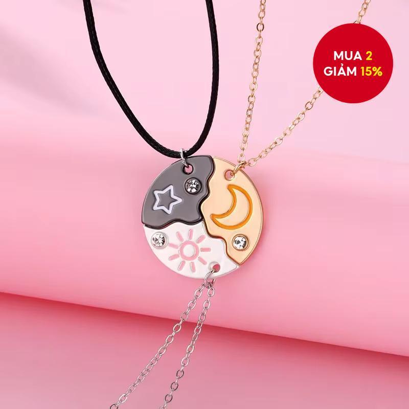 Dây Chuyền 3 Chiếc Hình Thái Dương - Mặt Trăng - Ngôi Sao Cho Bạn Thân, Tình Bạn, Cặp đôi
