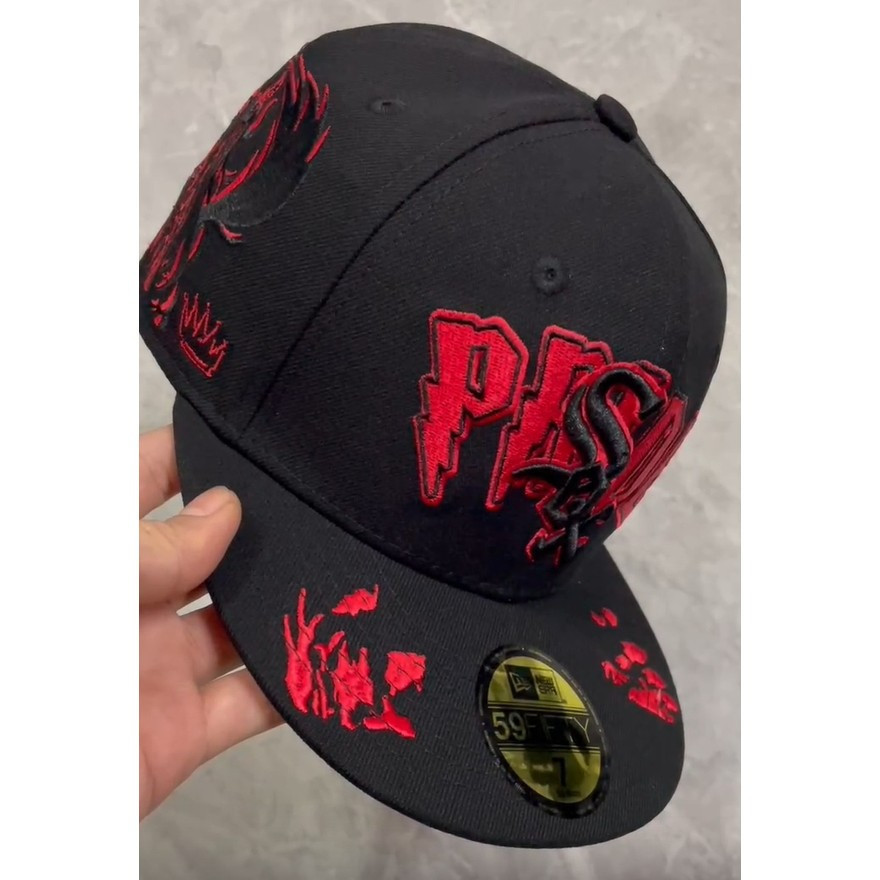 Mũ Baseball Chicago White Sox 59FIFTY màu đen đỏ có thêu logo chính hãng