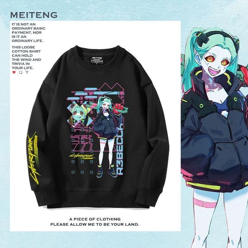[Cyberpunk Edge Walker 2077 Anime Hoodie] Hoodie cổ tròn unisex phù hợp cho thu đông