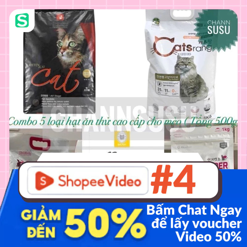 Combo 5 gói hạt thức ăn cao cấp cho mèo kén ăn - Cat's eye, catsrang, nabirang, minicius, wonder cat