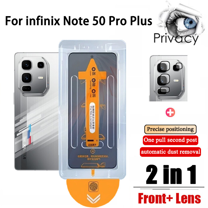 Phim bảo vệ màn hình kính cường lực chống gián điệp 2 trong 1 Infinix Note 50 Pro Plus cho Infinix S