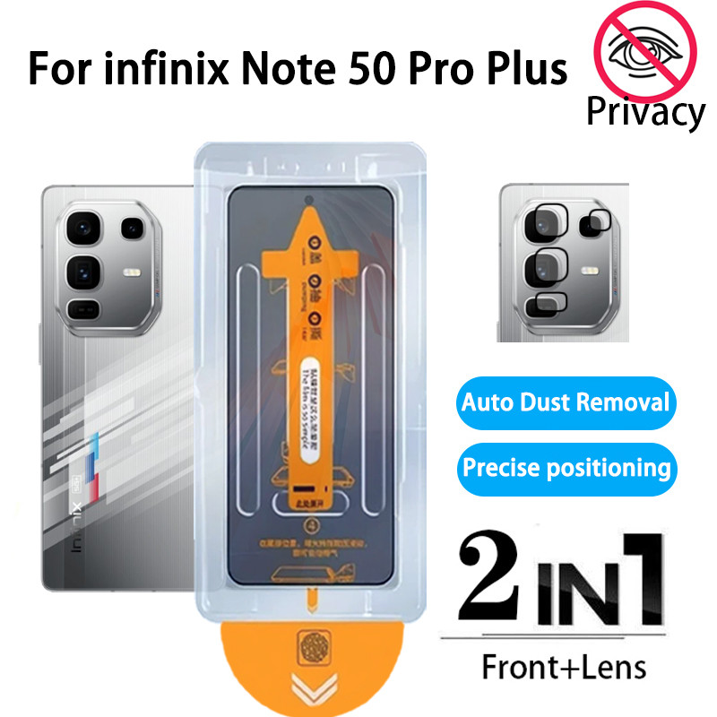 Phim bảo vệ màn hình kính cường lực chống gián điệp 2 trong 1 Infinix Note 50 Pro Plus cho Infinix S