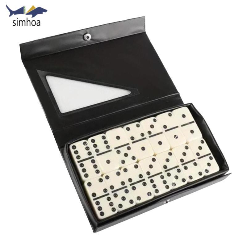Simhoa Double Six Domino Set Classic Board Game Đồ chơi truyền thống gia đình Vui nhộn và